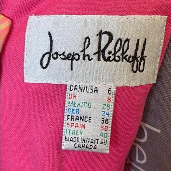 Joseph Ribkoff Barbie Hot Pink Sleeveless Lace Overlay Peplum Dress size 6. - Picture 3 of 5